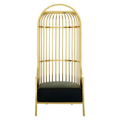 Gold Finish Dome Cage Chair | Eliza