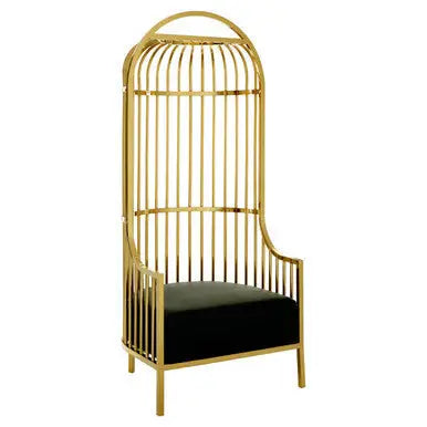Gold Finish Dome Cage Chair | Eliza