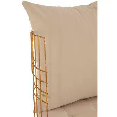 Gold Finish Wheel Design Chair with Cushion | Mantis