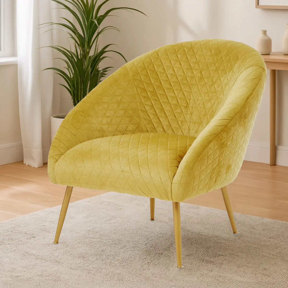 Gold Velvet Occasional Chair | Tania
