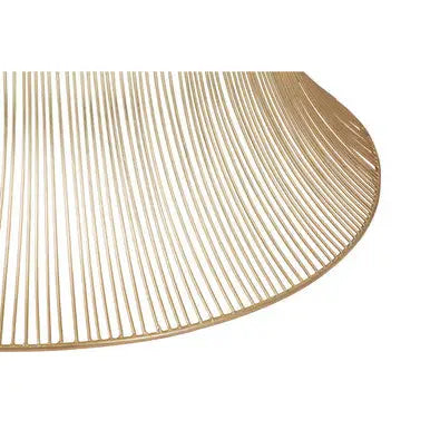 Gold Wooden Top Coffee Table with Metallic Hourglass Frame, Templar