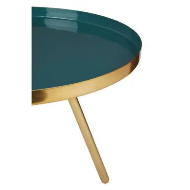 Green and Gold Large Coffee Table with Diesel Green Enamel Top, Enox