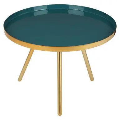 Green and Gold Large Coffee Table with Diesel Green Enamel Top, Enox