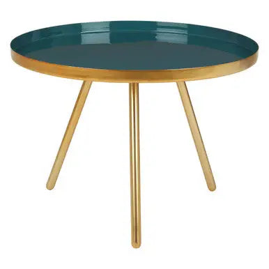 Green and Gold Large Coffee Table with Diesel Green Enamel Top, Enox