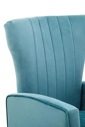 Green Velvet Accent Chair With Gold Finish Legs | Zamora