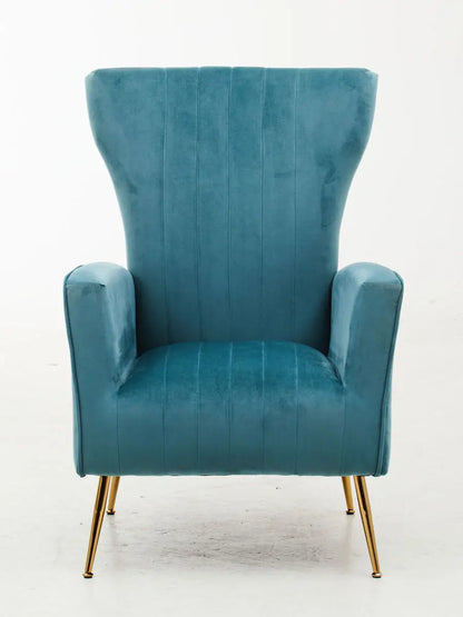 Green Velvet Accent Chair With Gold Finish Legs | Zamora