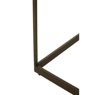 Grenoble Oak Veneer Coffee Table with Brushed Brass Frame