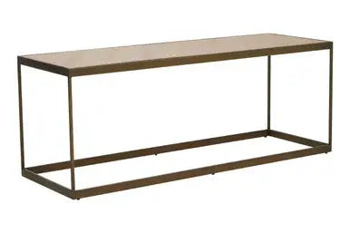Grenoble Oak Veneer Coffee Table with Brushed Brass Frame