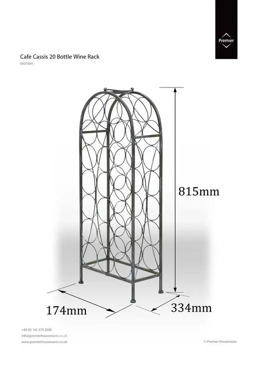 Grey 20 Bottles Wine Rack | Cafe Cassis