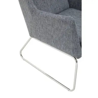 Grey Fabric Lounge Chair and Footstool Set | Azalea