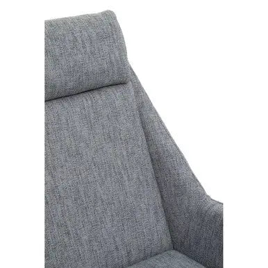 Grey Fabric Lounge Chair and Footstool Set | Azalea