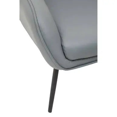 Grey Faux Leather Armchair and Footstool | Kaiko