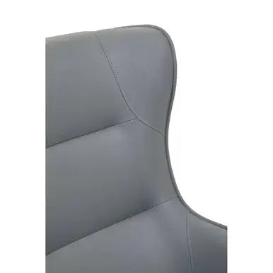 Grey Faux Leather Armchair and Footstool | Kaiko