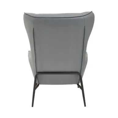 Grey Faux Leather Armchair and Footstool | Kaiko