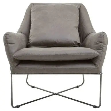Grey Faux Leather Chair | Hugo