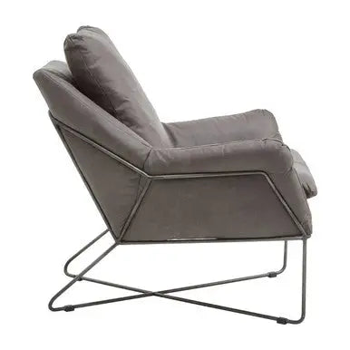 Grey Faux Leather Chair | Hugo