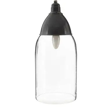 Grey Glass and Iron Pendant Light | Oslo