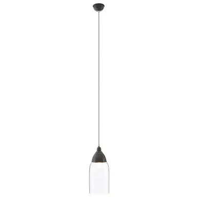Grey Glass and Iron Pendant Light | Oslo