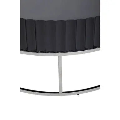 Grey Gloss Finish Wooden Coffee Table with Stainless Steel Base, Genoa