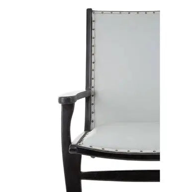 Grey Leather and Teak Wood Chair | Kendari
