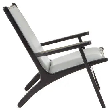 Grey Leather and Teak Wood Chair | Kendari