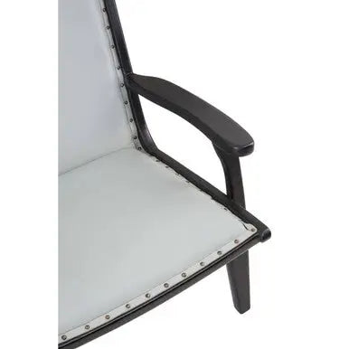 Grey Leather and Teak Wood Chair | Kendari