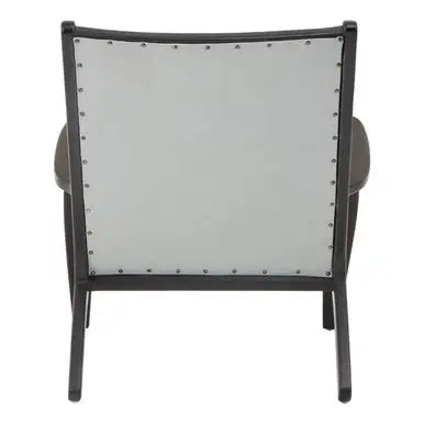 Grey Leather and Teak Wood Chair | Kendari