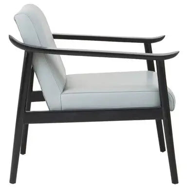 Grey Leather Armchair with Black Teak Wood Frame | Kendari