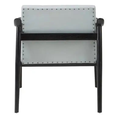 Grey Leather Armchair with Black Teak Wood Frame | Kendari