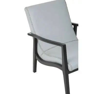 Grey Leather Chair with Black Teak Frame | Kendari