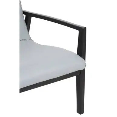 Grey Leather Chair with Black Teak Frame | Kendari