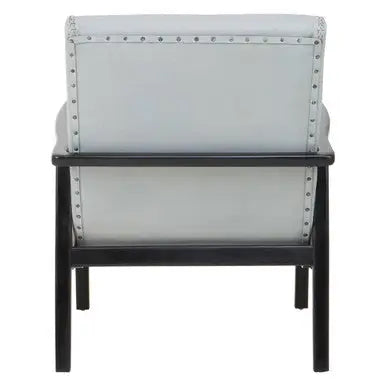 Grey Leather Chair with Black Teak Frame | Kendari