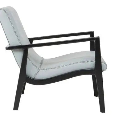 Grey Leather Chair with Black Teak Frame | Kendari
