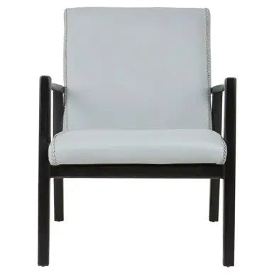 Grey Leather Chair with Black Teak Frame | Kendari