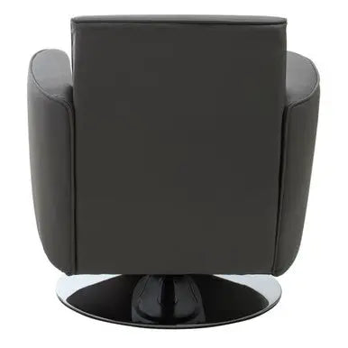 Grey Leather Effect Swivel Chair | Wester