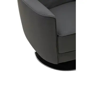 Grey Leather Effect Swivel Chair | Wester