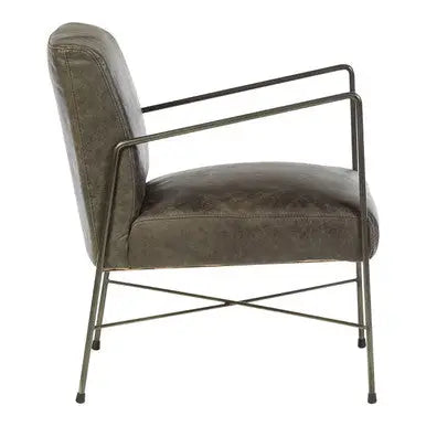 Grey Leather Lounge Chair | Hoxton