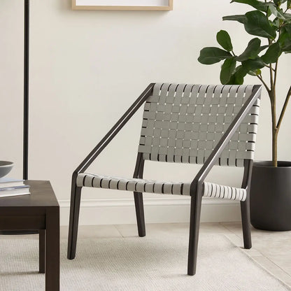 Grey Leather Woven Chair | Kendari