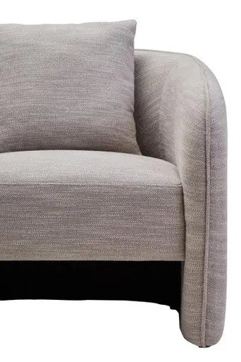 Grey Linen Effect Curved Chair | Bilani