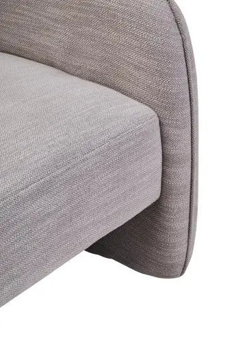 Grey Linen Effect Curved Chair | Bilani