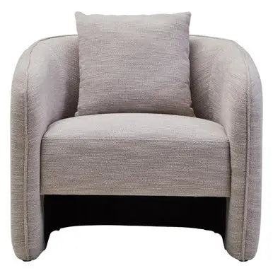 Grey Linen Effect Curved Chair | Bilani