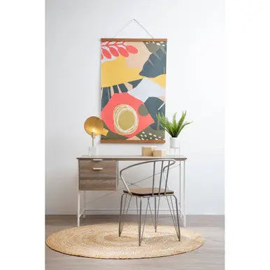 Grey Metal and Elm Wood Armchair | District