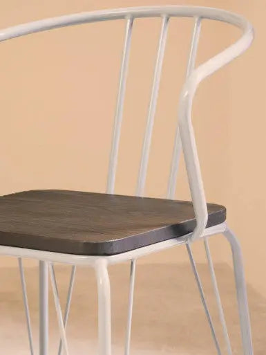Grey Metal and Elm Wood Armchair | District