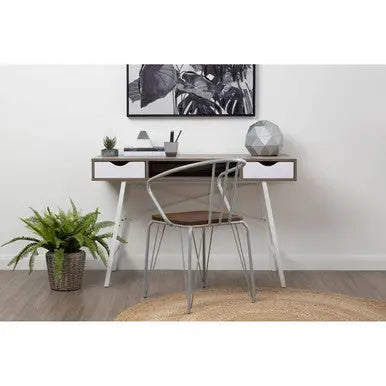 Grey Metal and Elm Wood Armchair | District