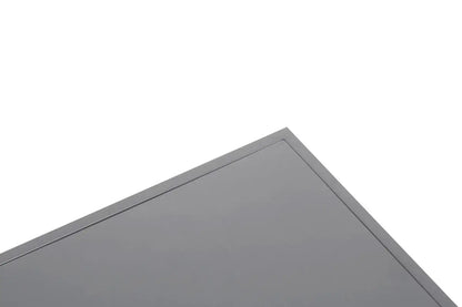 Grey Powder Coated Metal Coffee Table with Lower Mesh Display Shelf, Acero