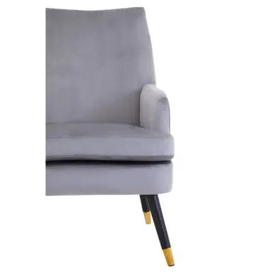 Grey Velvet Accent Chair | Loretta