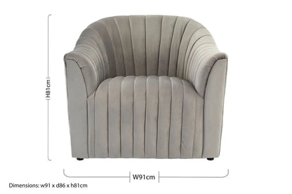 Grey Velvet Armchair | Opel