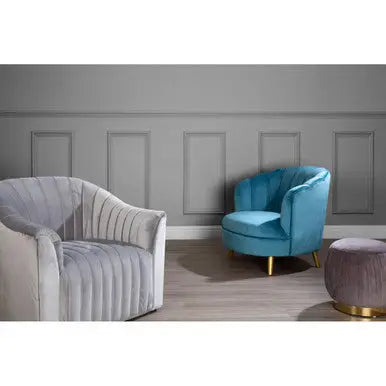 Grey Velvet Armchair | Opel