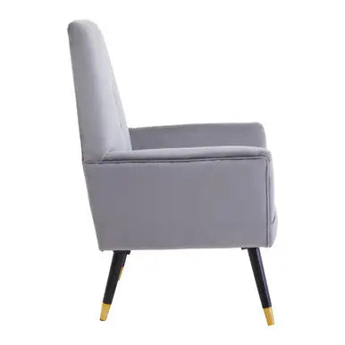 Grey Velvet Button Detail Chair | Loretta