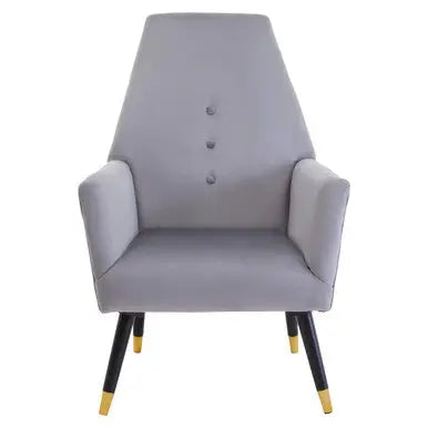 Grey Velvet Button Detail Chair | Loretta